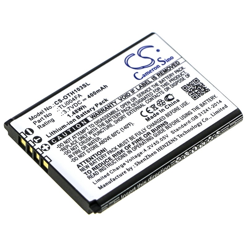 Batterie pour Alcatel OT-1046D (400 mAh/1.48 Wh, 3.7 V)