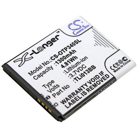 Batterie pour Alcatel OT-4013D (1300 mAh/4.81 Wh, 3.7 V)