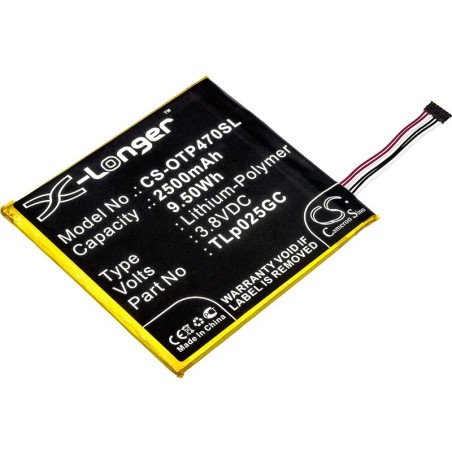 Batterie pour Alcatel OT-9003X (2500 mAh/9.5 Wh, 3.8 V)