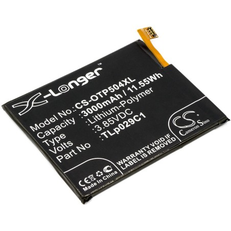 Batterie pour Alcatel A30 Plus LTE (3000 mAh/11.55 Wh, 3.85 V)