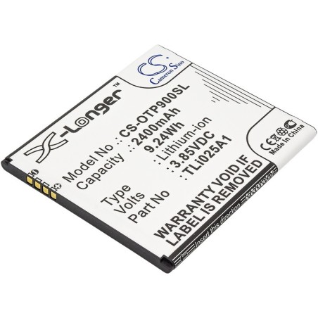 Batterie pour Alcatel TLi025A1 (2400 mAh/9.24 Wh, 3.85 V)