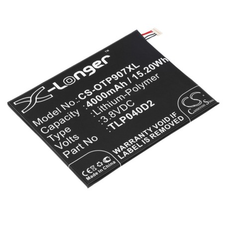 Batterie pour Alcatel TLP040D2 (4000 mAh/15.2 Wh, 3.8 V)