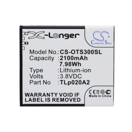 Batterie pour Alcatel OT-5065D (2100 mAh/7.98 Wh, 3.8 V)