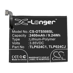 Batterie pour Alcatel A3 LTE Dual Sim (2400 mAh/9.24 Wh, 3.85 V)