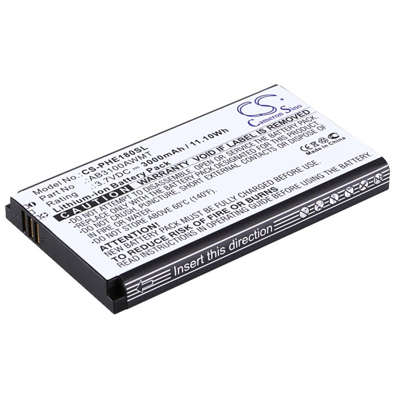 Batterie pour Philips Xenium E180 (3000 mAh/11.1 Wh, 3.7 V)