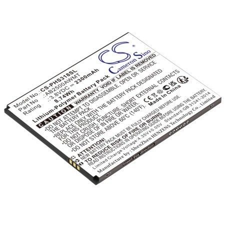 Batterie pour Philips Xenium S318 (2300 mAh/8.74 Wh, 3.8 V)