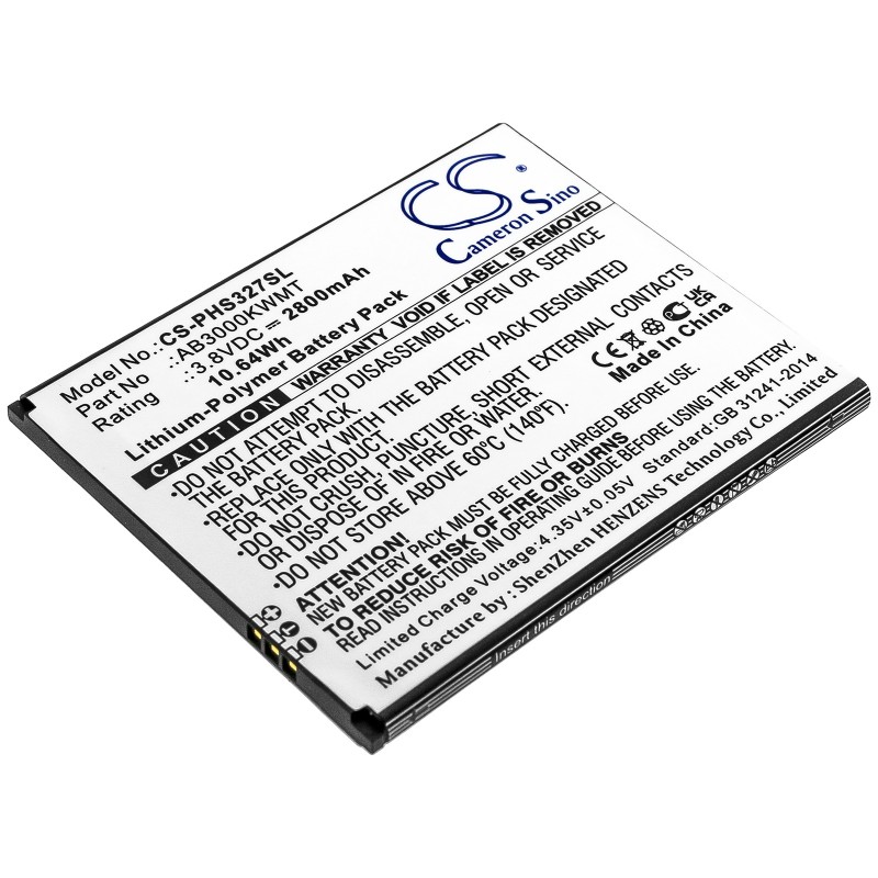 Batterie pour Philips Xenium S327 (2800 mAh/10.64 Wh, 3.8 V)