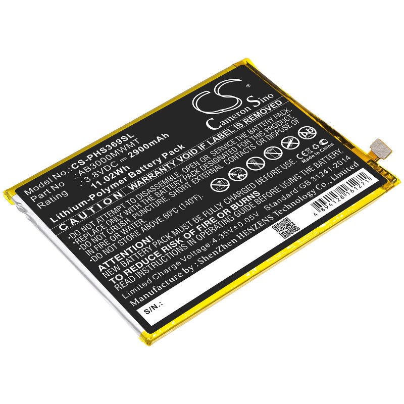 Batterie pour Philips Xenium S369 (2900 mAh/11.02 Wh, 3.8 V)