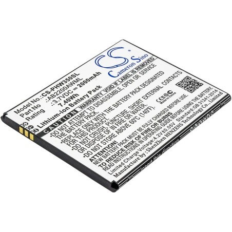 Batterie pour Philips W3509 (2000 mAh/7.4 Wh, 3.7 V)