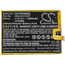 Batterie pour Philips Xenium S598 (3900 mAh/15.02 Wh, 3.85 V)