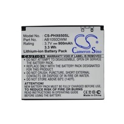 Batterie pour Philips Xenium X650 (900 mAh/3.33 Wh, 3.7 V)