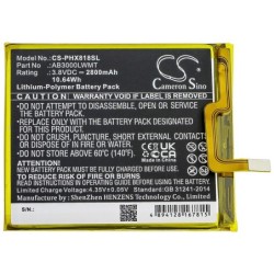 Batterie pour Philips Xenium X818 (2800 mAh/10.64 Wh, 3.8 V)