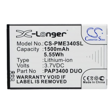 Batterie pour Prestigio MultiPhone 3400 Duo (1500 mAh/5.55 Wh, 3.7 V)