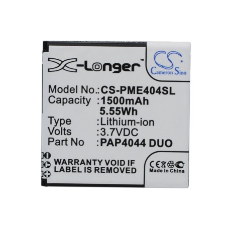 Batterie pour Prestigio MultiPhone 4044 Duo (1500 mAh/5.55 Wh, 3.7 V)