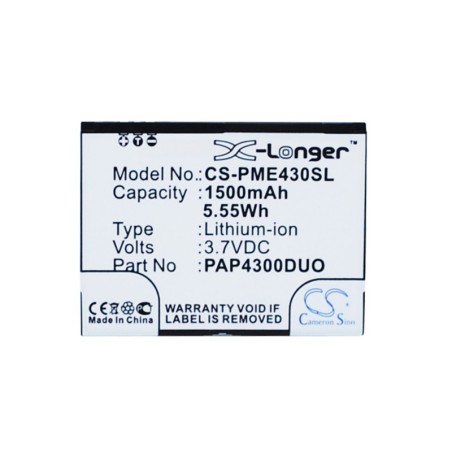 Batterie pour Prestigio MultiPhone 4300 Duo (1500 mAh/5.55 Wh, 3.7 V)
