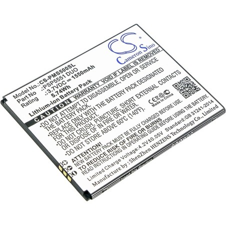 Batterie pour Prestigio Grace S5 (1550 mAh/5.74 Wh, 3.7 V)