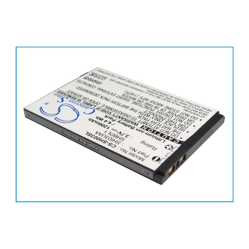 Batterie pour Sharp SHBDL1 (1200 mAh/4.44 Wh, 3.7 V)