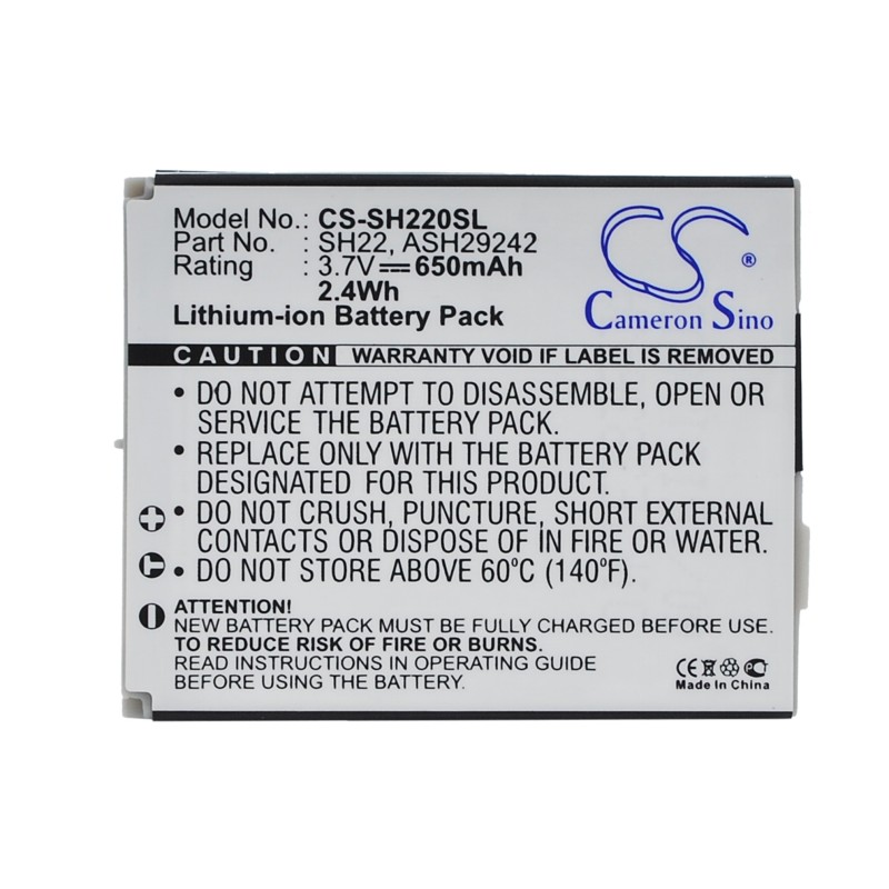 Batterie pour Sharp ASH29242 (650 mAh/2.41 Wh, 3.7 V)