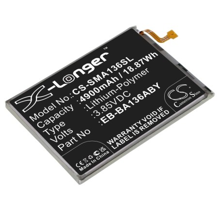Batterie pour Samsung SM-A136A (4900 mAh/18.87 Wh, 3.85 V)
