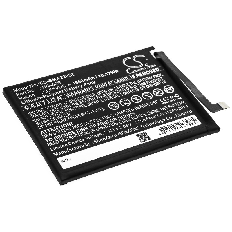 Batterie pour Samsung SM-A022G/DS (4900 mAh/18.87 Wh, 3.85 V)