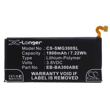 Batterie pour Samsung Galaxy A3 (1900 mAh/7.22 Wh, 3.8 V)