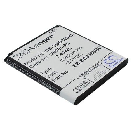 Batterie pour Samsung EB-BG358BBE (2000 mAh/7.4 Wh, 3.7 V)