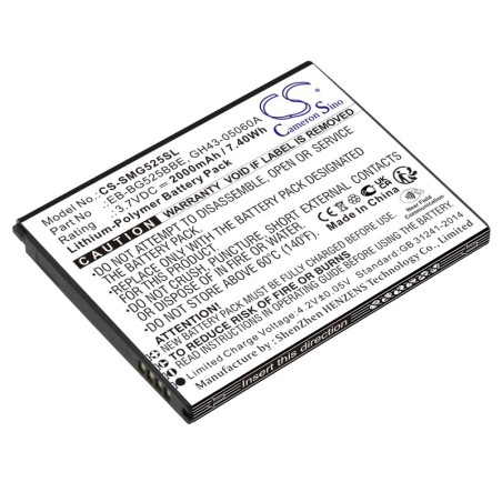 Batterie pour Samsung SM-G525F (2000 mAh/7.4 Wh, 3.7 V)