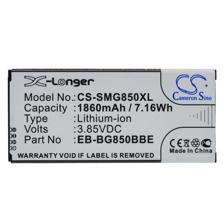 Batterie pour Samsung EB-BG850BBE (1860 mAh/7.16 Wh, 3.85 V)