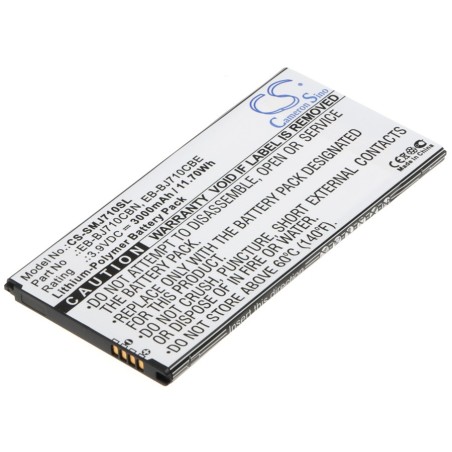 Batterie pour Samsung Galaxy J7 2016 (3000 mAh/11.7 Wh, 3.9 V)