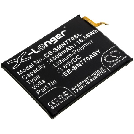 Batterie pour Samsung Galaxy Note 10 Lite (4300 mAh/16.56 Wh, 3.85 V)
