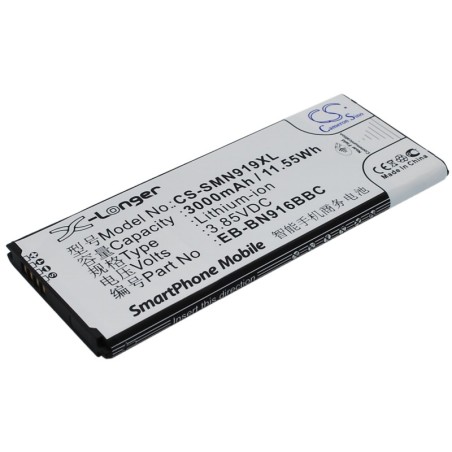 Batterie pour Samsung SM-N9106 (3000 mAh/11.55 Wh, 3.85 V)