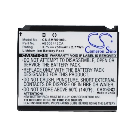 Batterie pour Samsung SGH-E480 (750 mAh/2.78 Wh, 3.7 V)