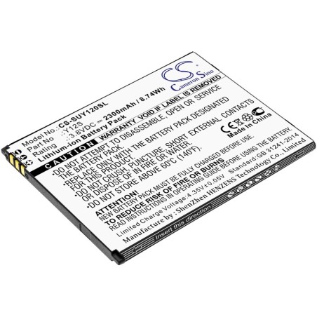 Batterie pour Sugar Y12S (2300 mAh/8.74 Wh, 3.8 V)
