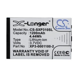 Batterie pour Socketmobile XP3-0001100-2 (1200 mAh/4.44 Wh, 3.7 V)