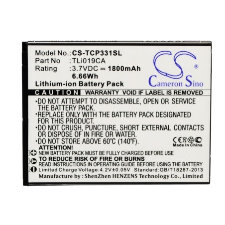 Batterie pour TCL P331M (1800 mAh/6.66 Wh, 3.7 V)