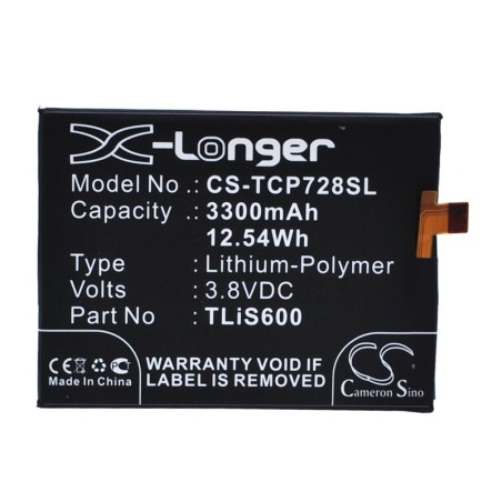 Batterie pour TCL M2U (3300 mAh/12.54 Wh, 3.8 V)