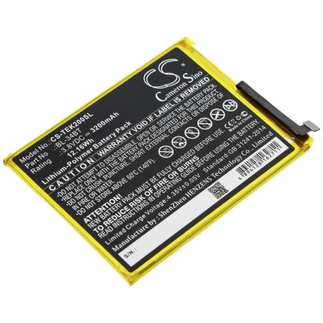 Batterie pour Tecno Spark 2 (3200 mAh/12.16 Wh, 3.8 V)