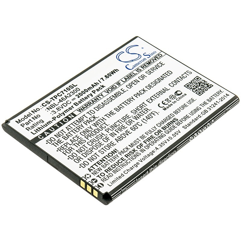 Batterie pour Neffos C7a (2000 mAh/7.6 Wh, 3.8 V)
