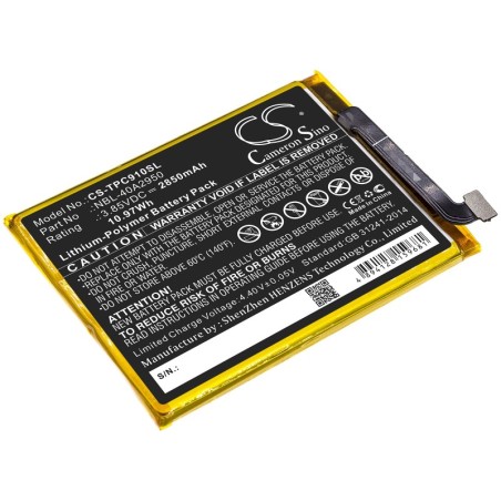 Batterie pour Neffos C9 Max (2850 mAh/10.97 Wh, 3.85 V)