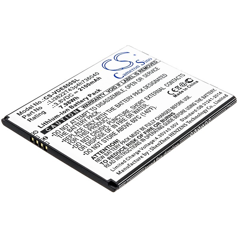Batterie pour Vodafone Smart E8 (2100 mAh/7.98 Wh, 3.8 V)
