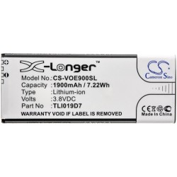 Batterie pour TCL TLI019D7 (1900 mAh/7.22 Wh, 3.8 V)