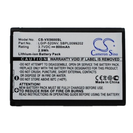 Batterie pour LG Extravert (800 mAh/2.96 Wh, 3.7 V)