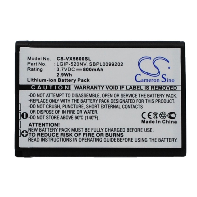 Batterie pour Verizon Extravert (800 mAh/2.96 Wh, 3.7 V)