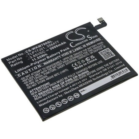 Batterie pour Wiko 356477 (3000 mAh/11.55 Wh, 3.85 V)