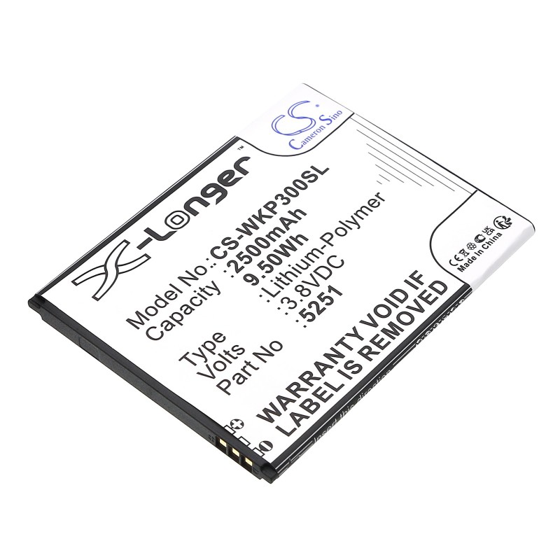 Batterie pour Wiko Pulp 3G (2500 mAh/9.5 Wh, 3.8 V)