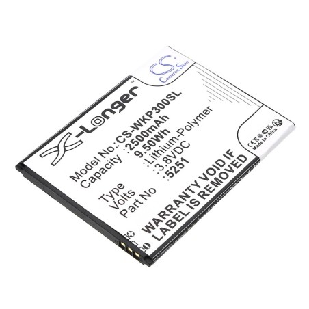 Batterie pour Wiko Pulp 3G (2500 mAh/9.5 Wh, 3.8 V)