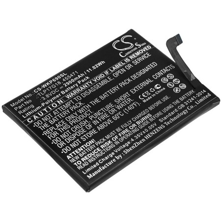 Batterie pour Wiko 455471 (2900 mAh/11.02 Wh, 3.8 V)