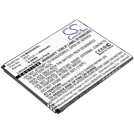 Batterie pour Wiko ROBBY 2 (2600 mAh/9.88 Wh, 3.8 V)