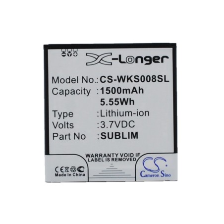 Batterie pour Fly IQ442 (1500 mAh/5.55 Wh, 3.7 V)