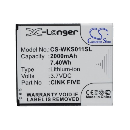 Batterie pour Micromax A210 (2000 mAh/7.4 Wh, 3.7 V)